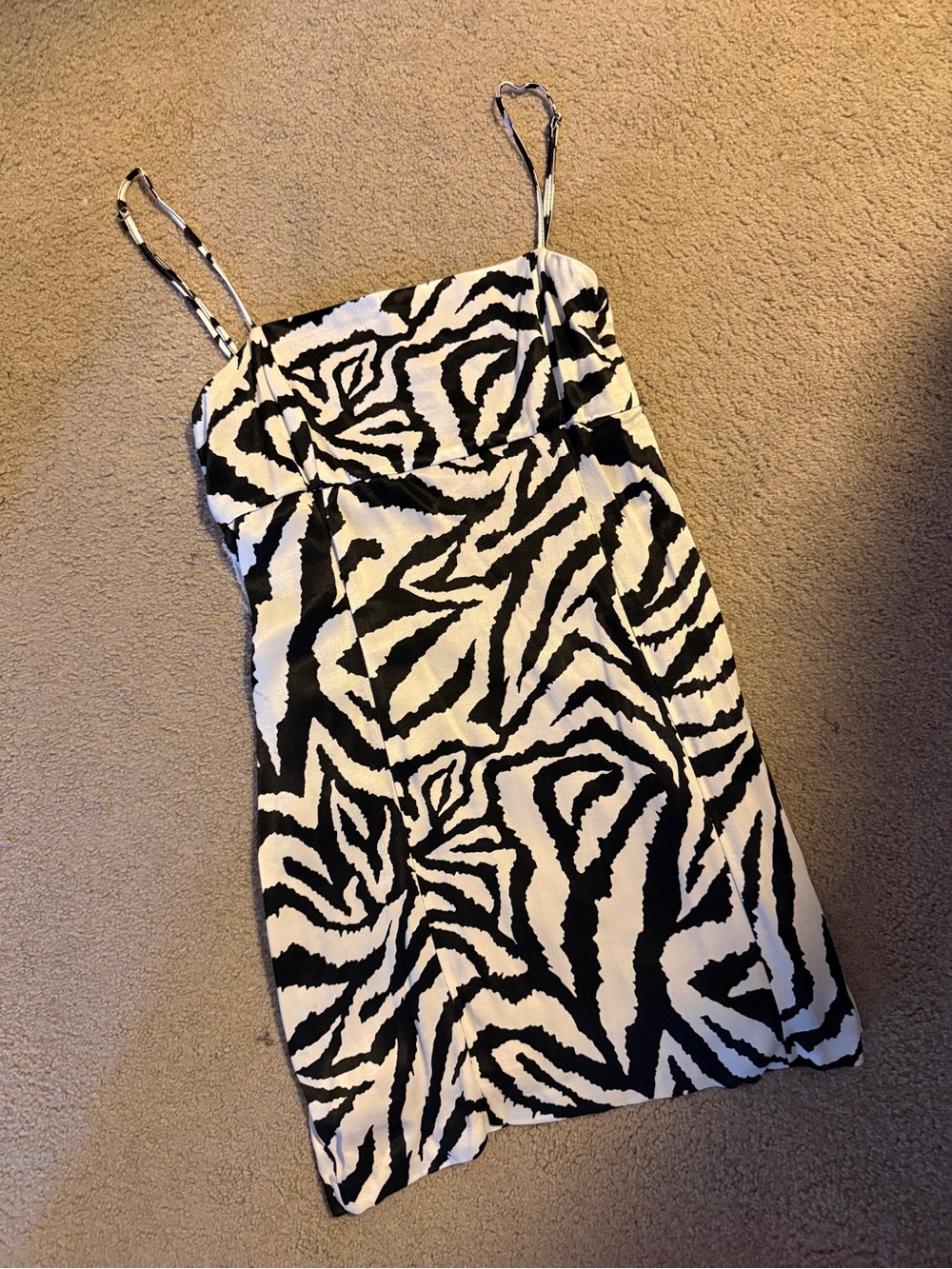 Zara Black and White Zebra Print Mini Dress